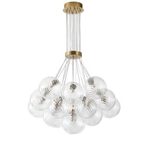 Dewdrop  Modern Luxury Style Sphere Pendant Chandelier 13 Light High Transparency Glass Iron Copper Finish ETL for Dining Room - 1 of 4