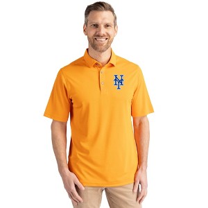 New York Mets Cutter & Buck Virtue Eco Pique Recycled Mens Polo - 1 of 1