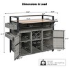 AZL1 Life Concept Utility Storage Bins Patio Backyard Garden Poolside Storage with 2 Shelves, 2 Doors, and 6 Drawer, Gray, 52.8"*28.3"*41.5" - 3 of 4