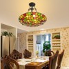 YIYIBYUS Tiffany Pendant Light Fixtures, 20" Wide Stained Glass Inverted Ceiling Pendant - 2 of 4