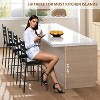 Bar Stools Set of 2/4, Upholstered Counter Height Bar Chairs with Wood Back, PU Leather Seats, Footrests, for Kitchen Island, Dining Room - 3 of 4