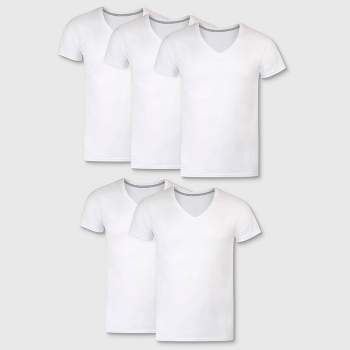 Hanes Premium Men's Slim Fit V-Neck T-Shirt 5pk - White
