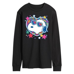 Men's - Peanuts - Snoopy Groovy Heart Long Sleeve Graphic T-Shirt - 1 of 4