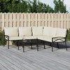 vidaXL Steel 6-Piece Outdoor Patio Lounge Set with Sand Cushions, Black - Comfortable Seating for Garden & Terrace - 2 of 4