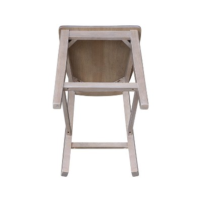 Elegant Coal & White Solid Wood Counter Stool 24" Seat Height