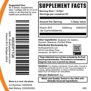 BulkSupplements Vitamin B12 Softgels - 1 of 4