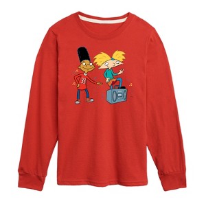 Boys' - Hey Arnold! - HA Air Guitar Long Sleeve Graphic T-Shirt - 1 of 4