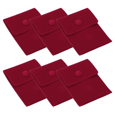 Unique Bargains Portable Microfiber Velvet Soft Jewelry Pouches 6 Pcs