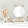 Unique Bargains Large Cartoon Ears Desktop Cosmetic Mirror Wood Color 1 Pc - 3 of 3