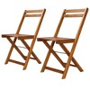 vidaXL Patio Bistro Chairs Set - 2 pcs Foldable Outdoor Seating in Solid Acacia Wood - 2 of 4