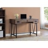 Vynxaria 48" Brown Laminate Black Metal Computer Desk Transitional Home Office Workstation with Storage Drawers - 2 of 4