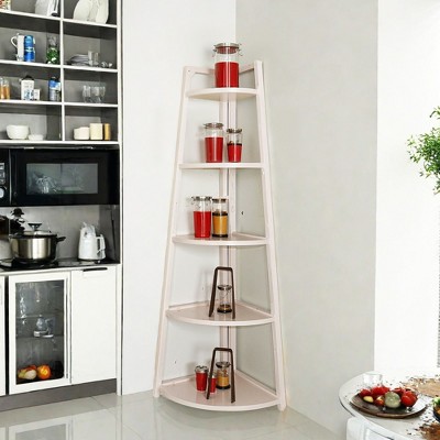 UbMelt 70 Inch Book Shelf Modern 5-Tier Display Corner Bookcase Storage Organzier for Living Room,Bedroom,Office
