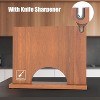 imarku Magnetic Knife Block 12 x 10 Inches, Acacia Wood Magnetic Knife Holder Rack for Kitchen Counter, Universal Knife Block with Knife Sharpener - 2 of 4