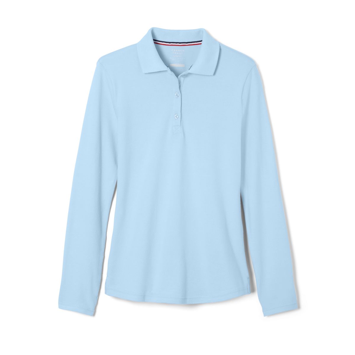 French Toast School Uniform Girls Long Sleeve Fitted Stretch Pique Polo (Feminine Fit)