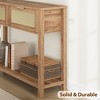 43 Inch Farmhouse Rattan Console Tables for Entryway, Narrow Wood Couch Table Behind Sofa, Boho Console Sofa Table, for Living Room - 2 of 4