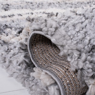 Fontana Gray and Ivory 4' x 6' Shag Area Rug