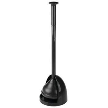 mDesign Plastic Freestanding Hideaway Toilet Bowl Plunger with Holder