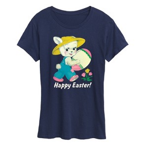 Women's - Instant Message - Vintage Happy Easter Short Sleeve Graphic T-Shirt - 1 of 4