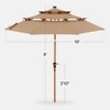 Best Choice Products Woodgrain Pattern 10ft 3-Tier Solar Patio Umbrella w/ 24 LED Lights, Tilt - 2 of 4