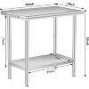 Stainless Steel Workbench with Adjustable Shelves and Hooks, Commercial Kitchen Prep Table, Heavy Duty Curved-Edge Workbench for Restaurant, Outdoor - 2 of 4