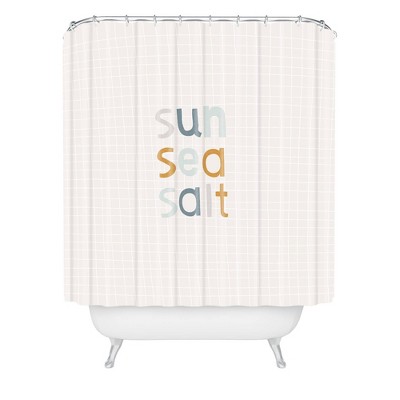 Iveta Abolina Coeur Neutral Shower Curtain Blue - Deny Designs