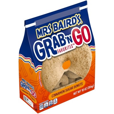Mrs Baird's Grab 'n Go Favorites Cinnamon Sugar Donuts, 10 oz, Donuts, Bag, Pack of 2