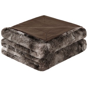 PiccoCasa Sofa Couch Tie-dye Shaggy Lightweight Faux Fur Fleece Throw Blankets - 1 of 4