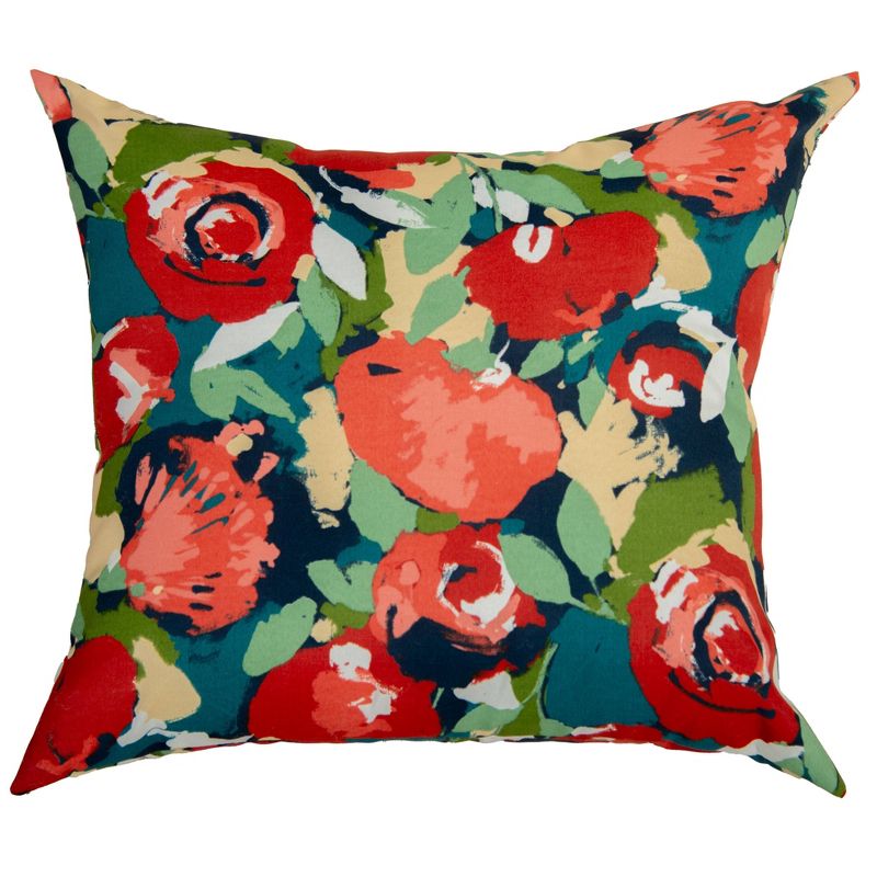 22&#34;x22&#34; Oversize Dark Floral Poly Filled Square Throw Pillow - Rizzy Home, 1 of 6
