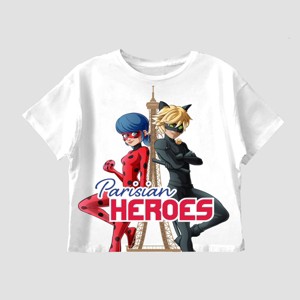 Girls' Miraculous Short Sleeve Graphic T-Shirt - White - 1 of 3