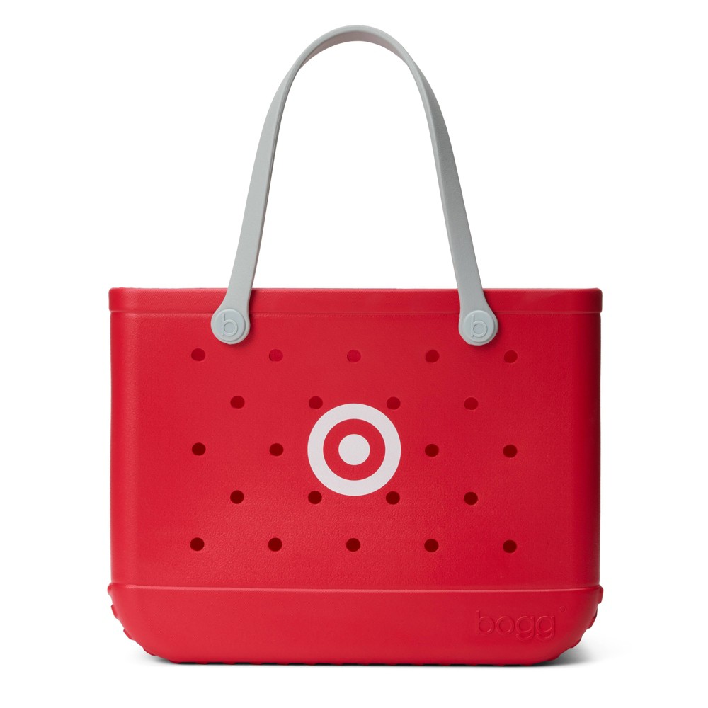 Bogg Bag Original Bullseye Tote Bag - Red: Hardside Vinyl Handbag with Removable Pouch