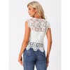 Allegra K Women's Sheer Crochet Summer Boho Lace Top - 3 of 4