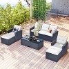 KTMBDW 6-piece All-Weather Wicker PE rattan Patio Outdoor Set with coffee table, wicker sofas, removable cushions - 2 of 4