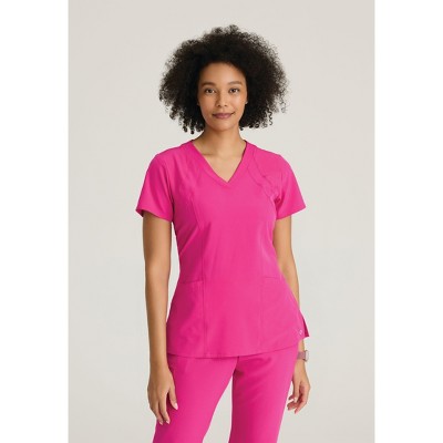 Barco One-Women's Racer 4-Pocket V-Neck Scrub Top