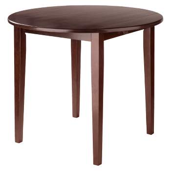 36" Clayton Round Drop Leaf Dining Table Walnut - Winsome