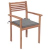 vidaXL Patio Chairs 2 pcs with Gray Cushions Solid Teak Wood - 2 of 4