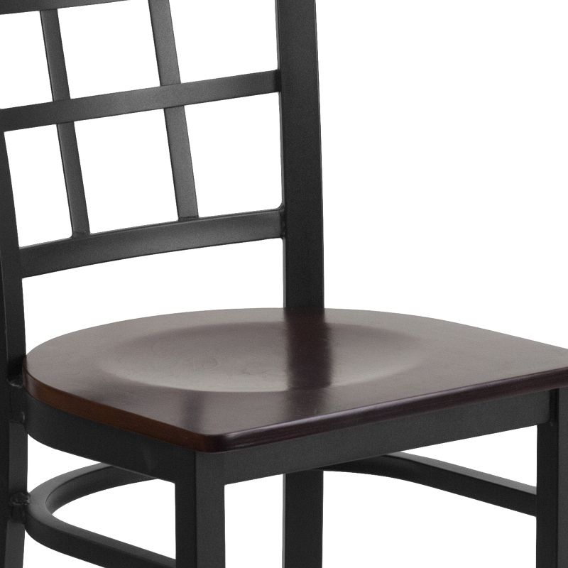Flash Furniture Black Window Back Metal Restaurant Chair, 6 of 12