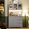 LunaLulinlk 70.9'' Kitchen Pantry Cabinet with Charging Station and LED Light - 2 of 4
