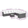 vidaXL 11 Piece Patio Sofa Set with Cushions Brown Poly Rattan - 3 of 4