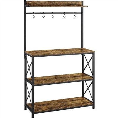 Yaheetech 4-Tier Kitchen Storage Rack with 5 S Hooks