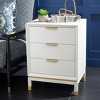 Baskin 3 Drawer Accent Table - White - Safavieh. - 3 of 4
