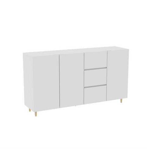 63 Inch Sideboard Buffet Cabinet With Rack Shelf 4 Doors 3 Drawers ...