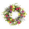 Mixed Floral Wreath 24"D Polyester/Plastic Spring Decor by Melrose - 2 of 4
