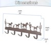 5 Star Super Deals Rustic Wall-Mounted Coat Rack – Western Metal Organizer with Horse and Cactus Silhouette, Decorative Hooks for Entryway 20" - 2 of 4