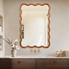 ChicFurnit Decorative Wall Mirror Wavy Design Solid Wood Frame for Stylish Interiors, Brown, 38.8"*26.8"*1.7" - 2 of 4