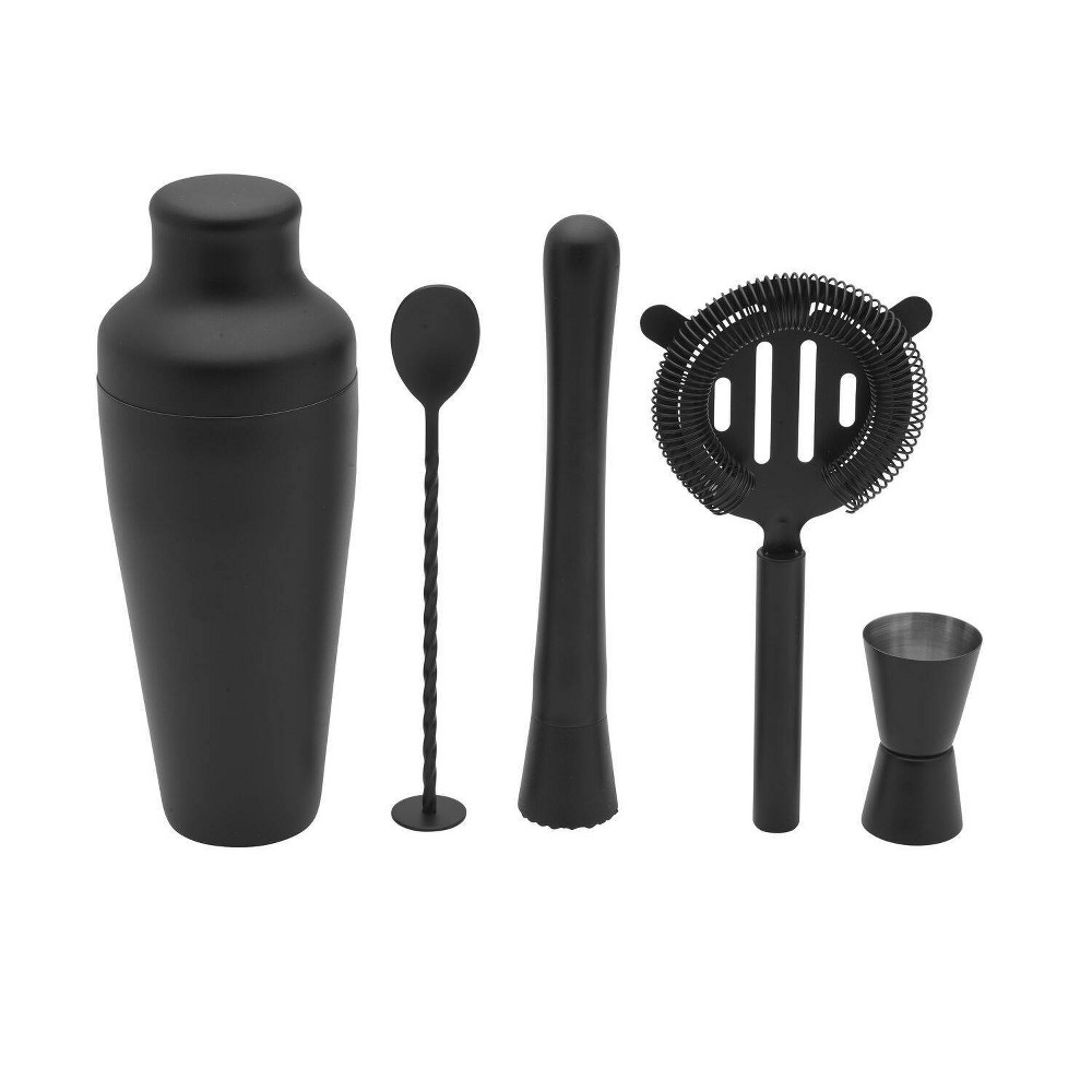 Photos - Barware Houdini 5pc Bar Tool Set Black