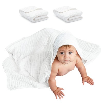 Baby Hooded Muslin Cotton Towel For Kids By Comfy Cubs : Target