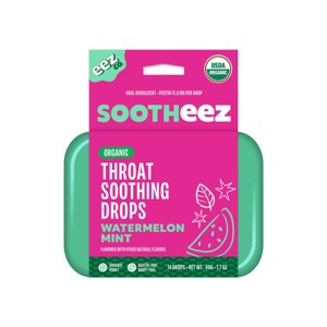 The Eez Co. Sootheez Organic Throat Soothing Drops - Watermelon Mint - 14ct - 1 of 4