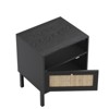 Angel Sar Rattan Nightstand Set 2, Bedside Table with Open Shelf and Door, Boho End Table - 2 of 4