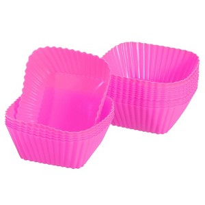 Unique Bargains Silicone Flower Shaped Reusable Cupcake Baking Cups 2.75 Inch - 1 of 4