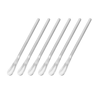 Unique Bargains Stainless Steel Long Handle Mirror Finished Cocktail Coffee Spoon - 1 of 4